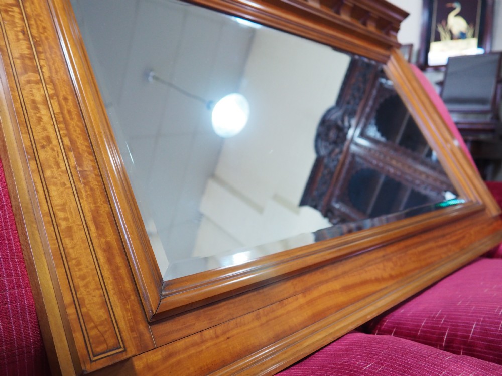 Edwardian Satinwood overmantle mirror View III