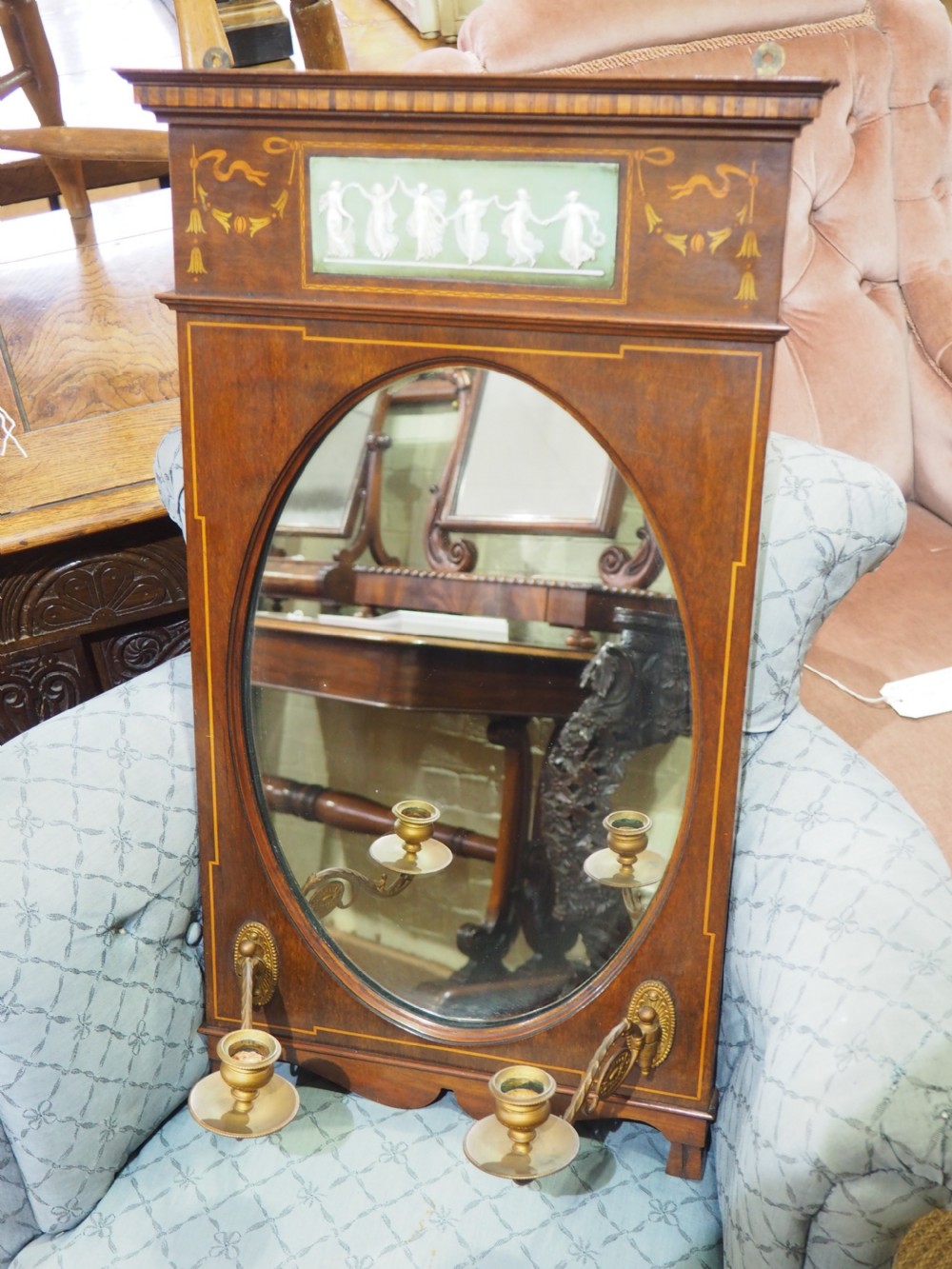 Pretty late Victorian Girandole Mirror