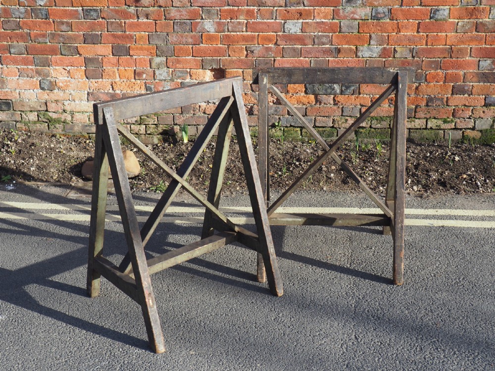 Pair of painted trestles