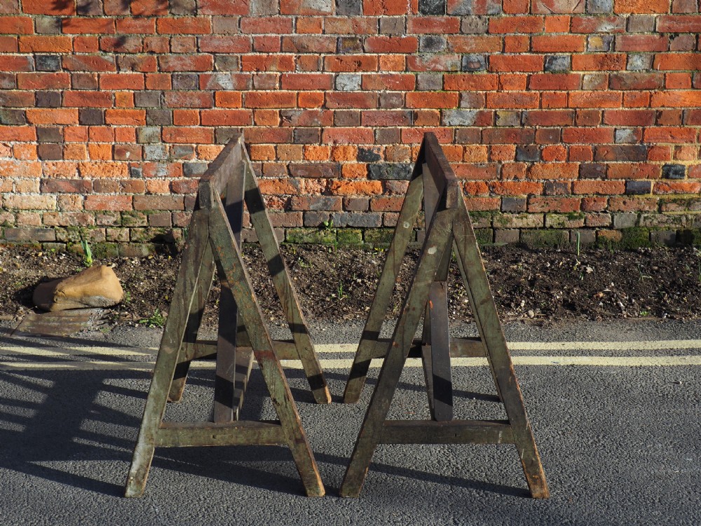 Pair of painted trestles View V