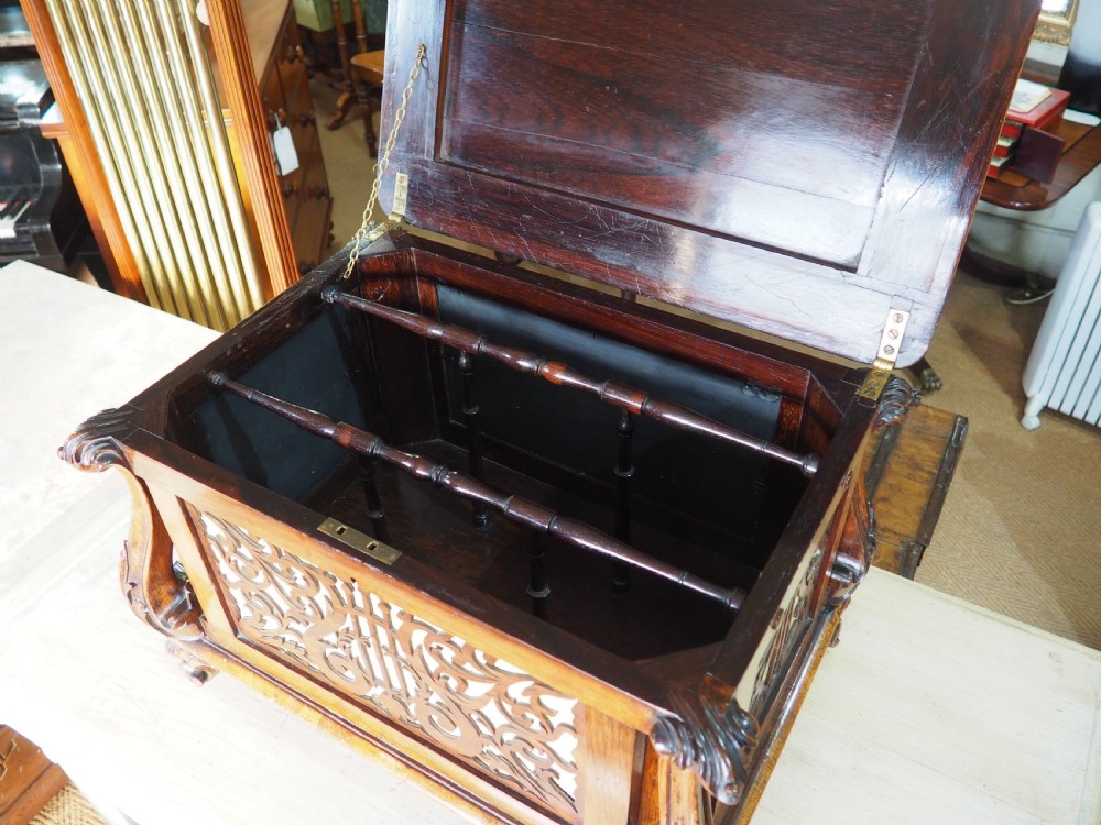 Victorian Rosewood Canterbury piano Stool View IV