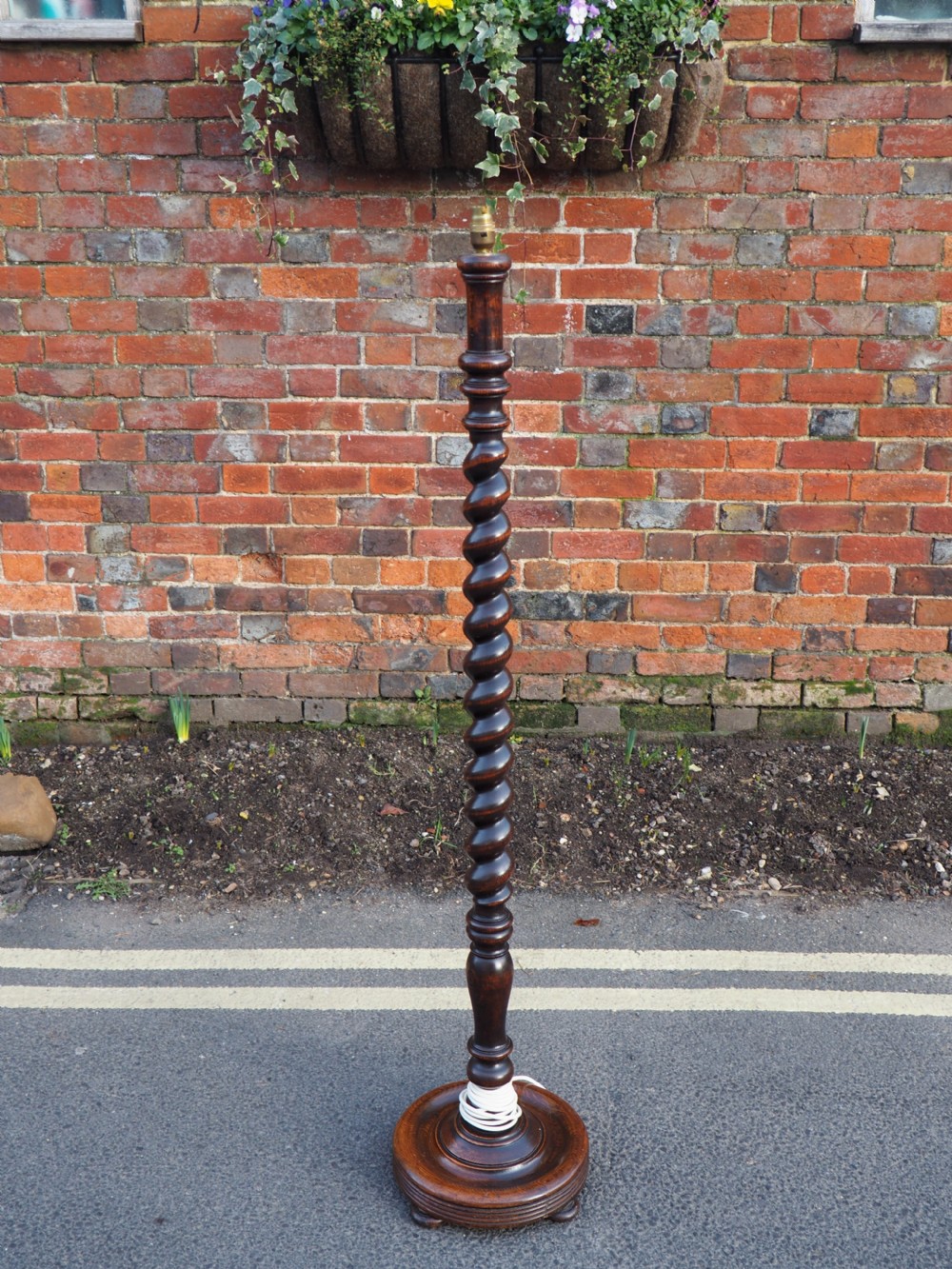 Oak Barleytwist standard lamp.