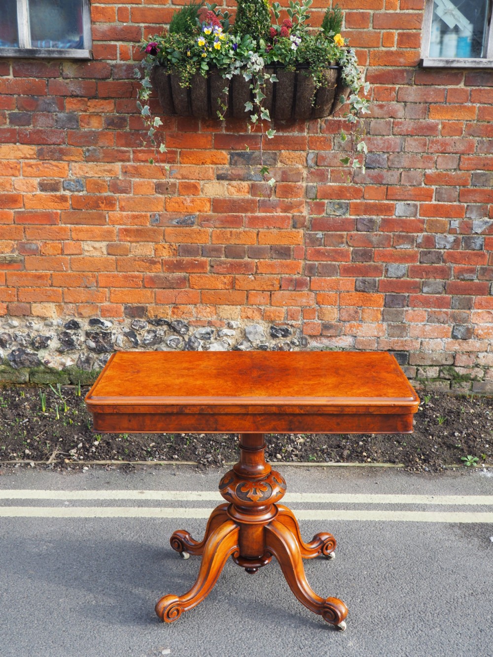 Victorian Walnut Card Table View IX