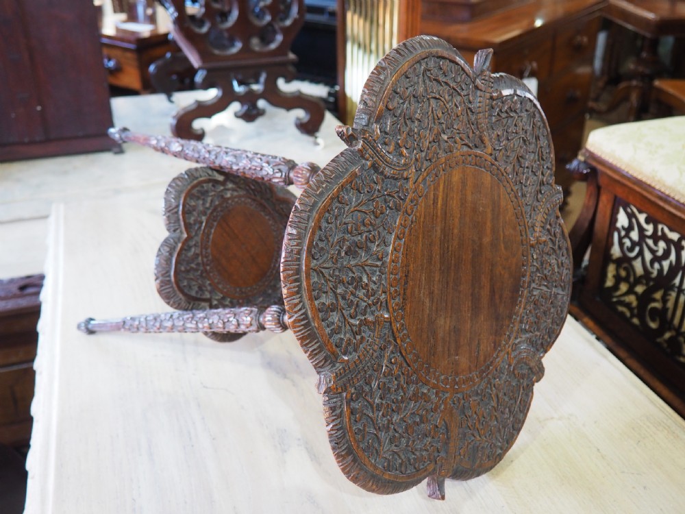 Indian carved Rosewood table View II