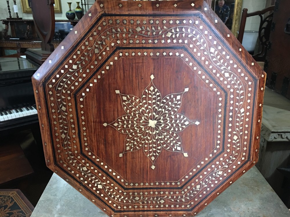 Indian Brass inlaid table  View II
