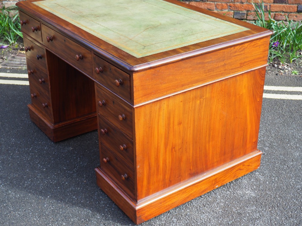 Victorian Mahogany Pedestal Desk View VI