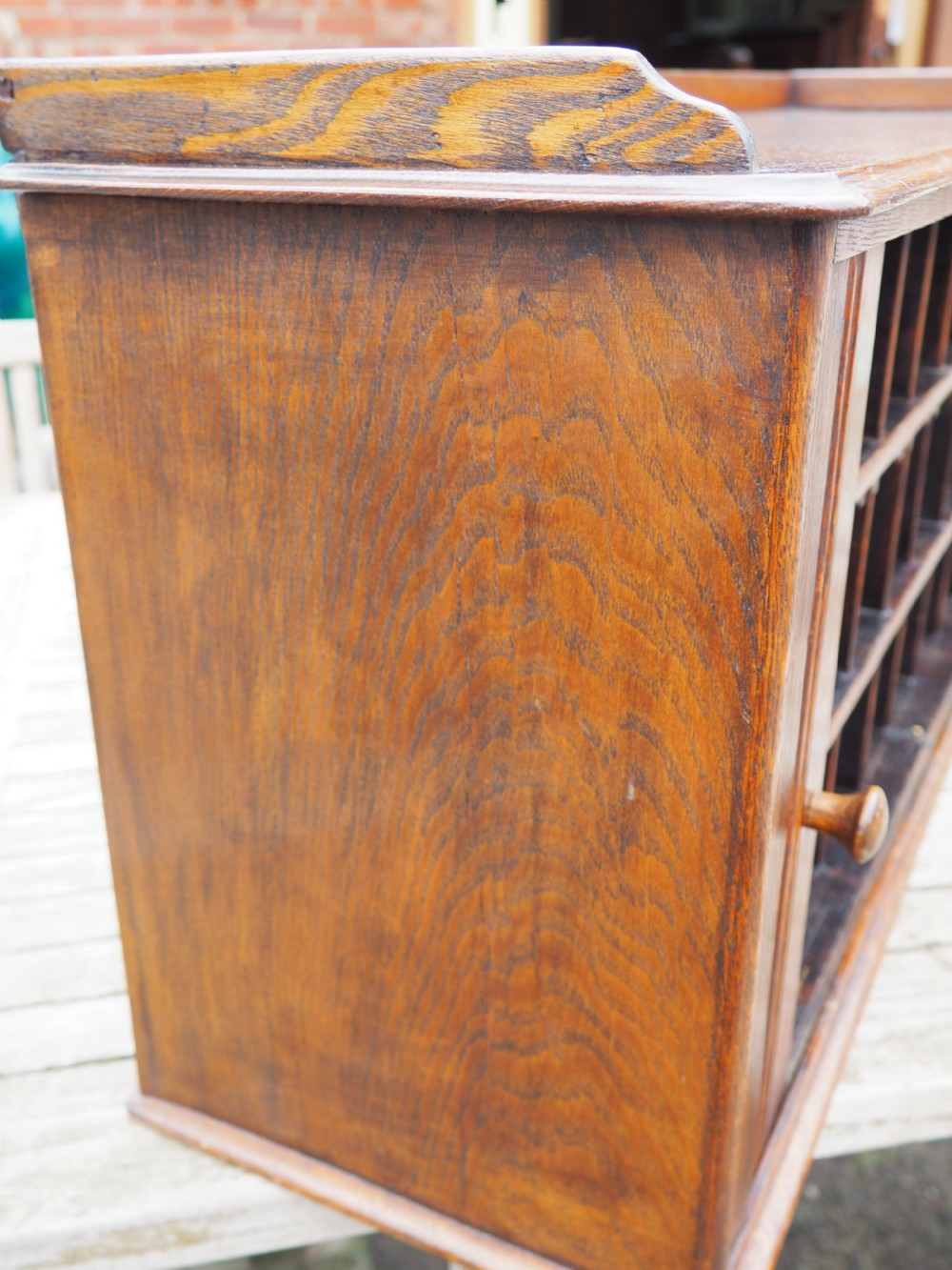 Oak tambour fronted cabinet View V