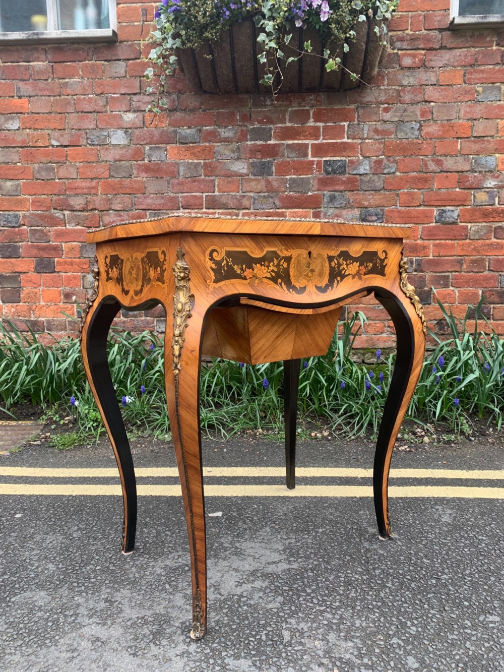 Nineteenth century marquetry work table