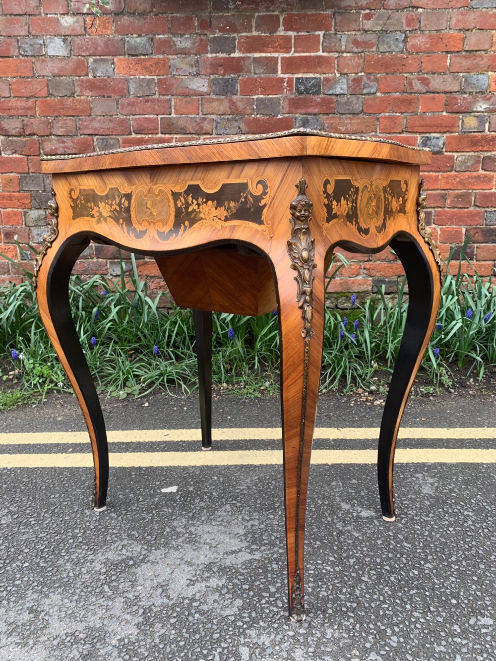 Nineteenth century marquetry work table View IX