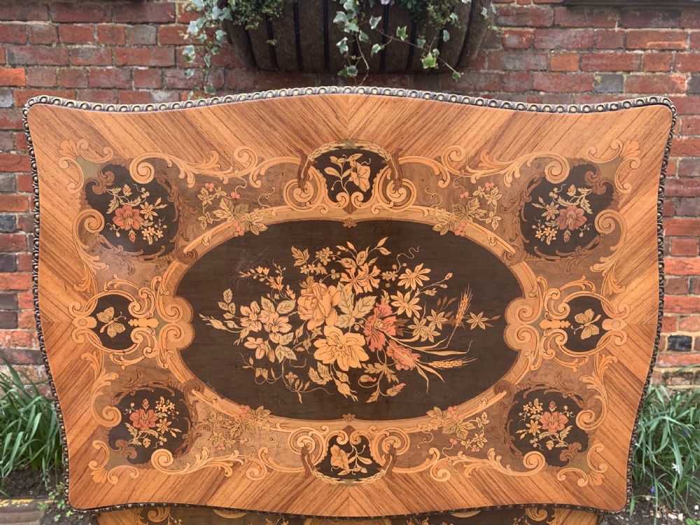 Nineteenth century marquetry work table View X