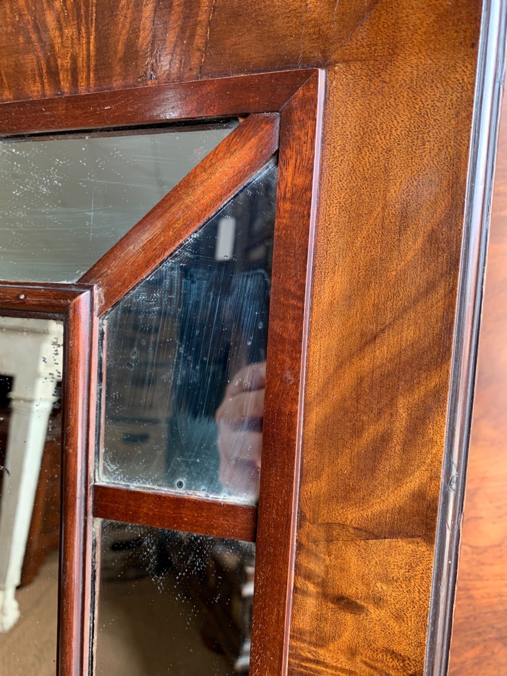 Mahogany margin mirror  View II