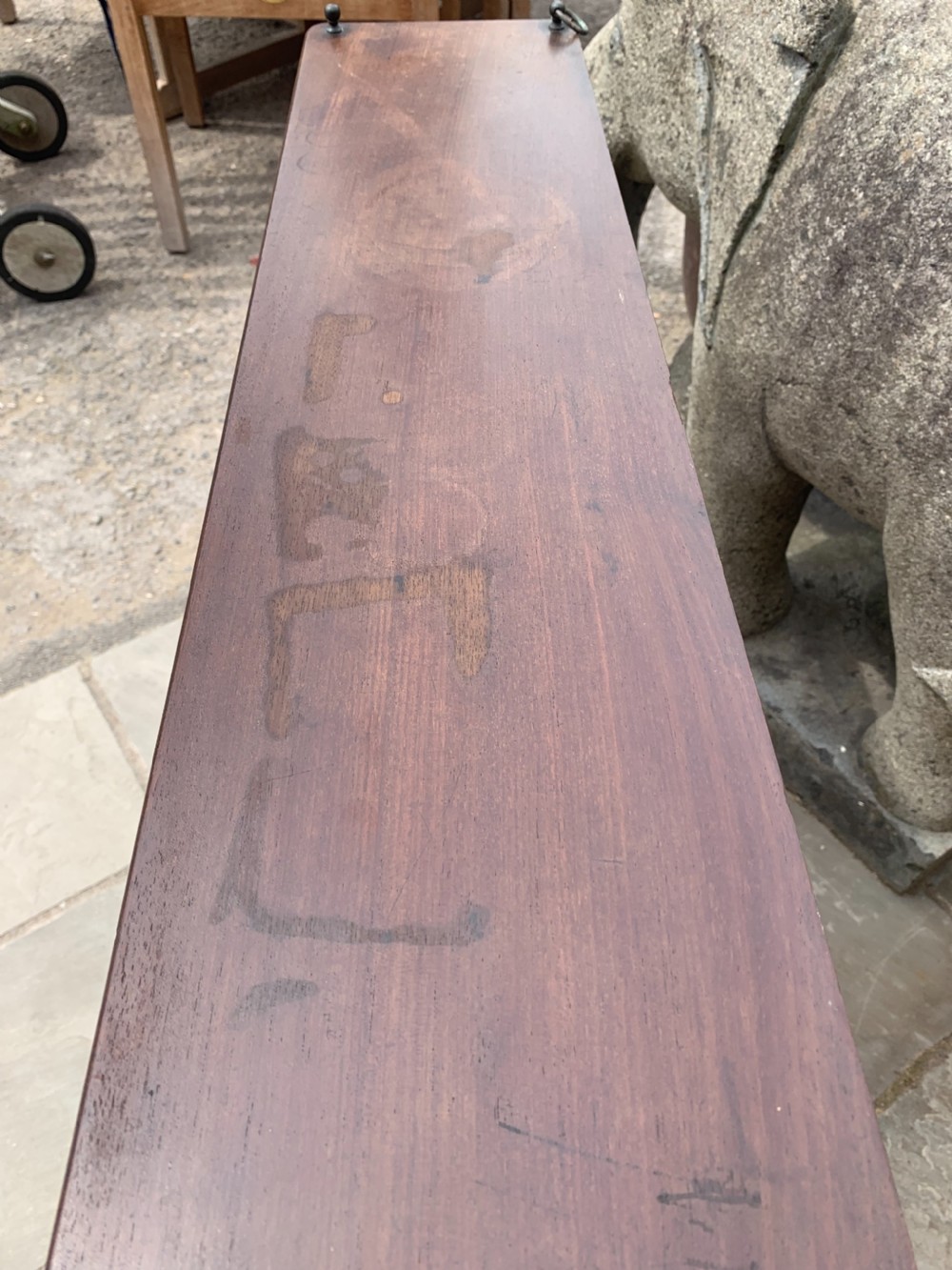 Nineteenth century Mahogany hanging shelves  View II