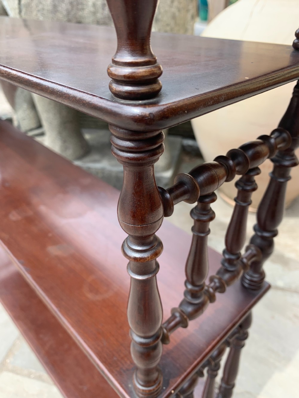 Nineteenth century Mahogany hanging shelves  View III