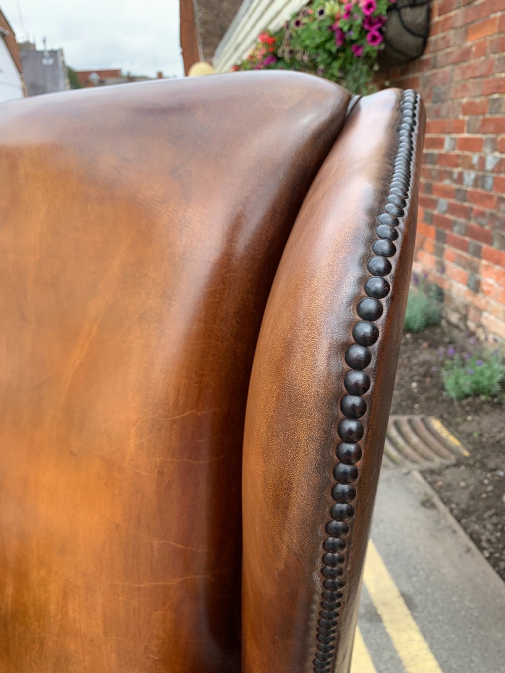 Leather wing armchair  View IV