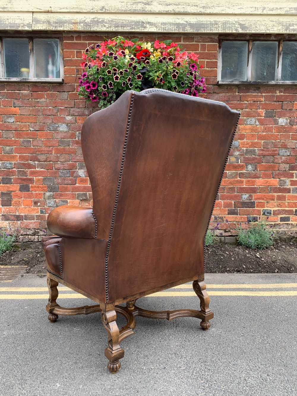 Leather wing armchair  View V
