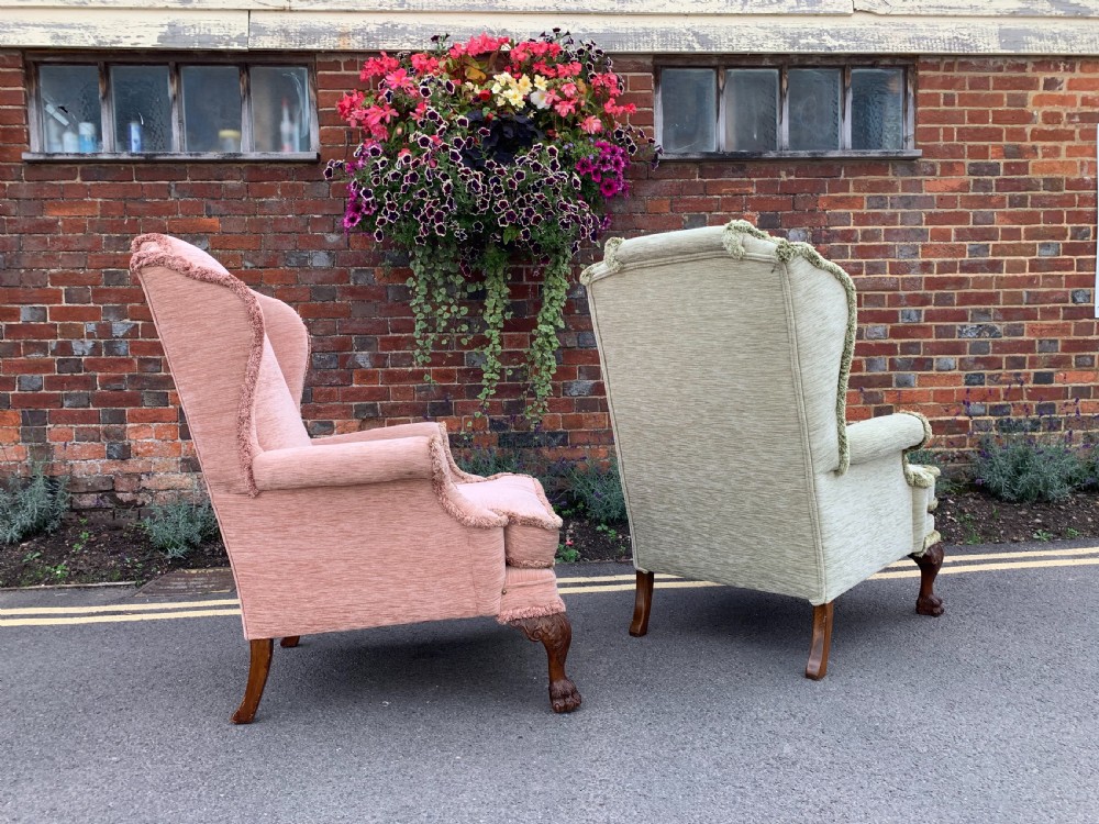 Pair of wing armchairs  View V
