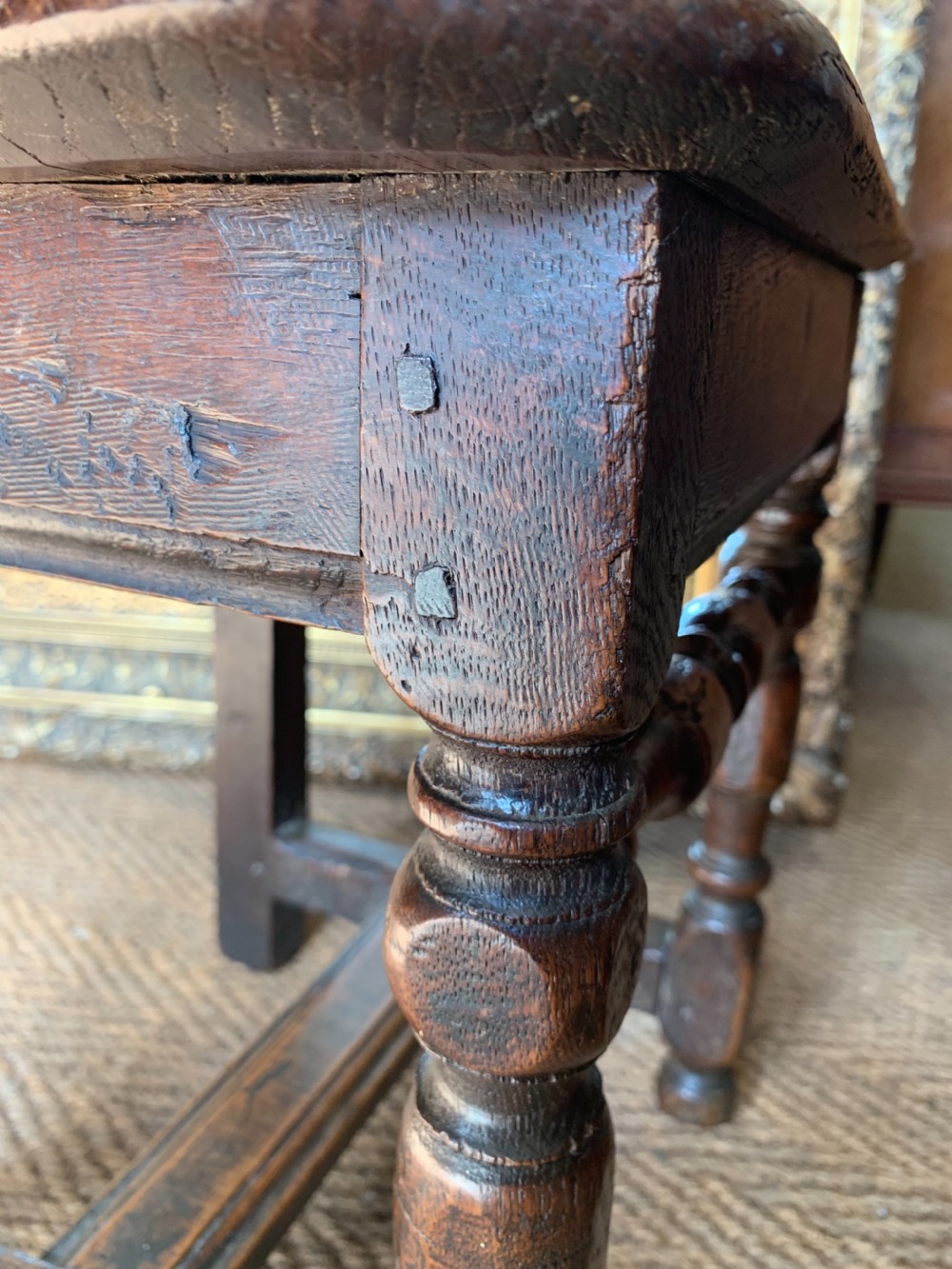 Pair of Oak back stools View VII