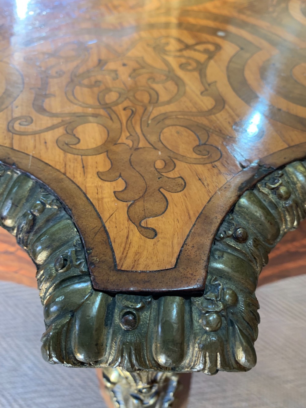 Nineteenth century inlaid Walnut table View VI