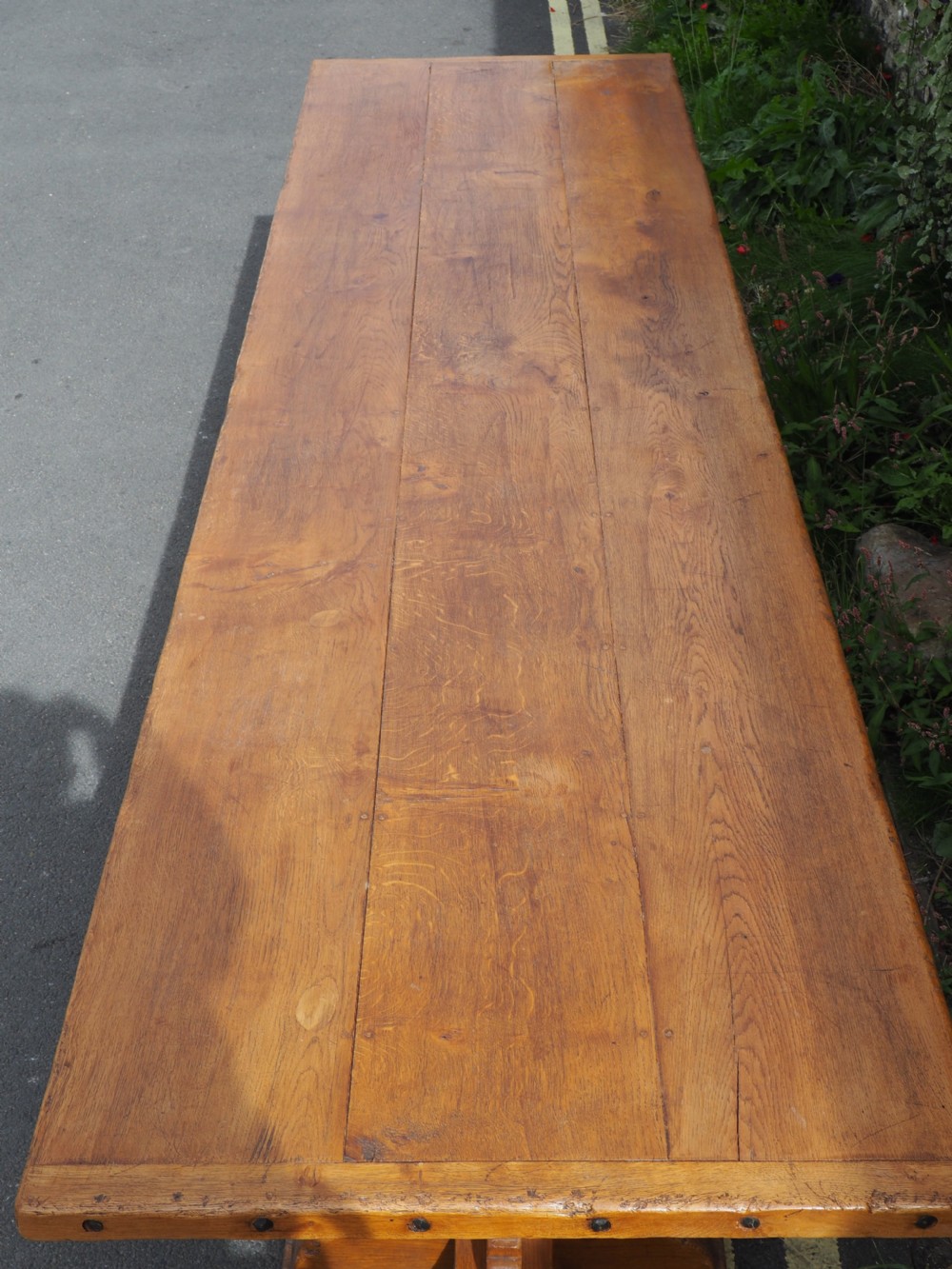 Large solid Oak refectory table View II