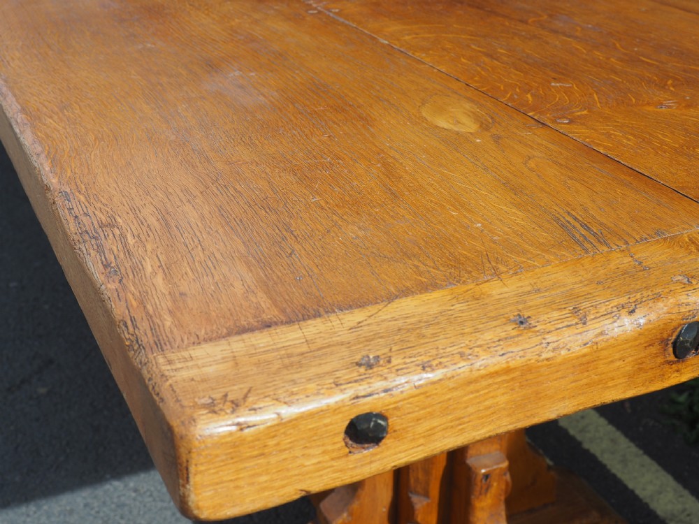 Large solid Oak refectory table View III