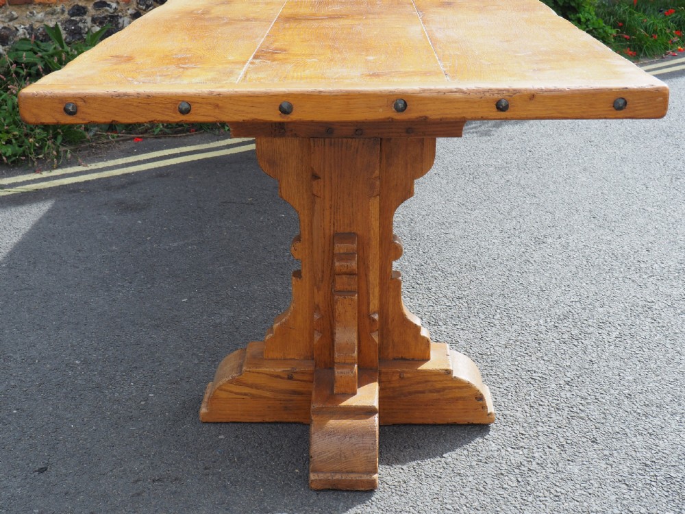 Large solid Oak refectory table View V