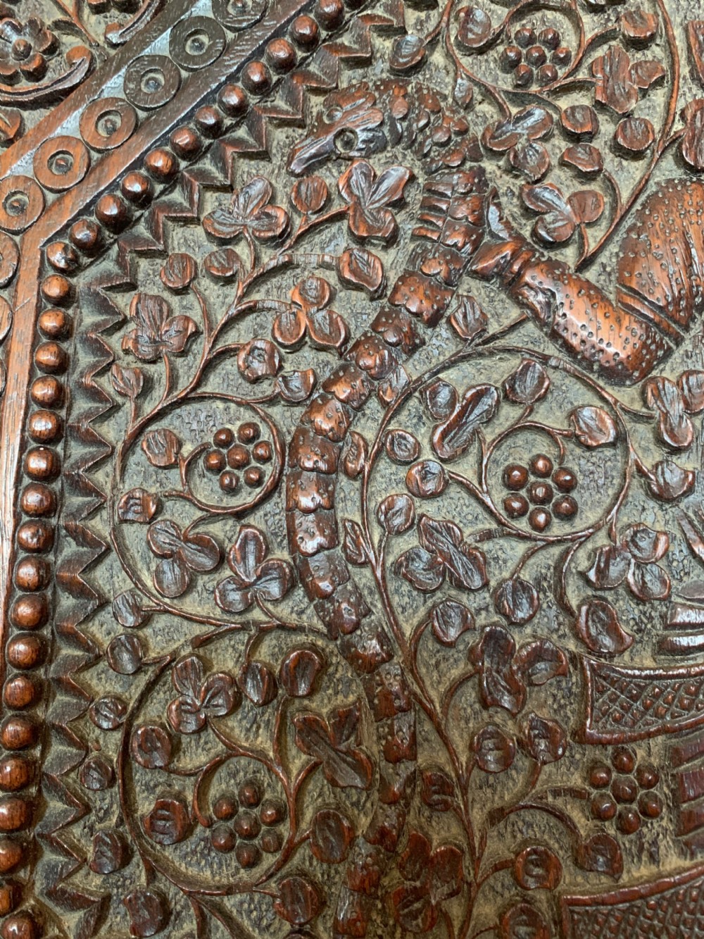 North Indian carved folding table  View VI