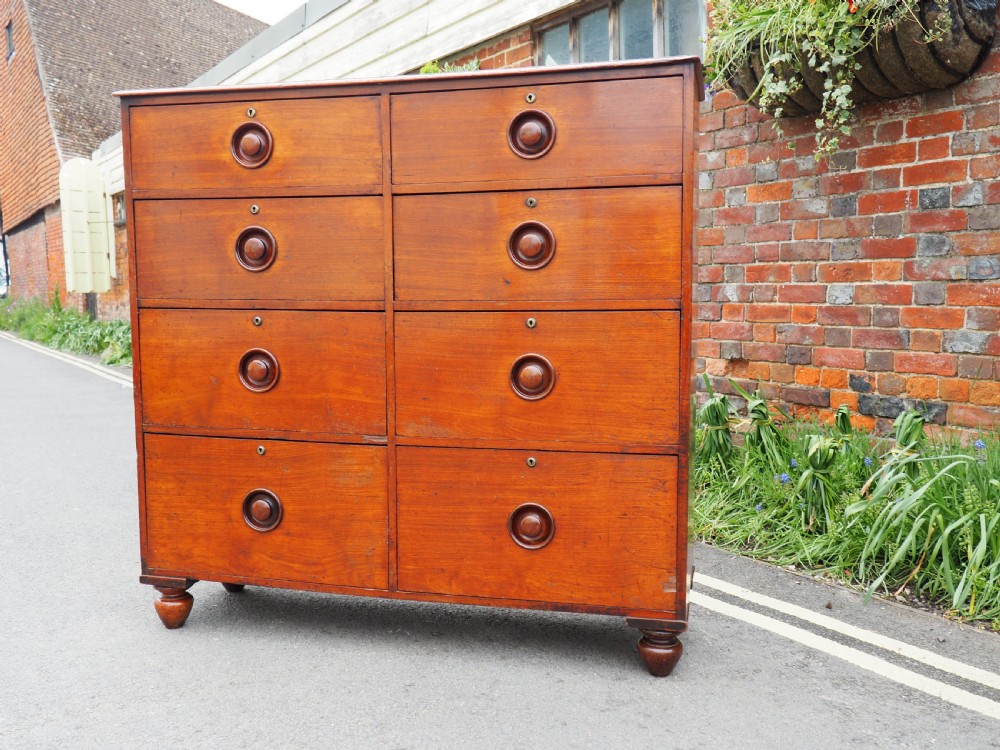 George III mahogany chest of eight drawers View V