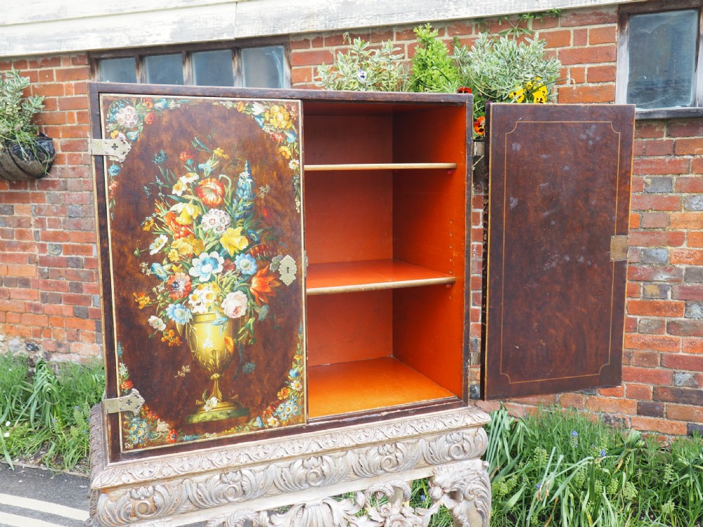 Decorative painted cabinet on stand View IX