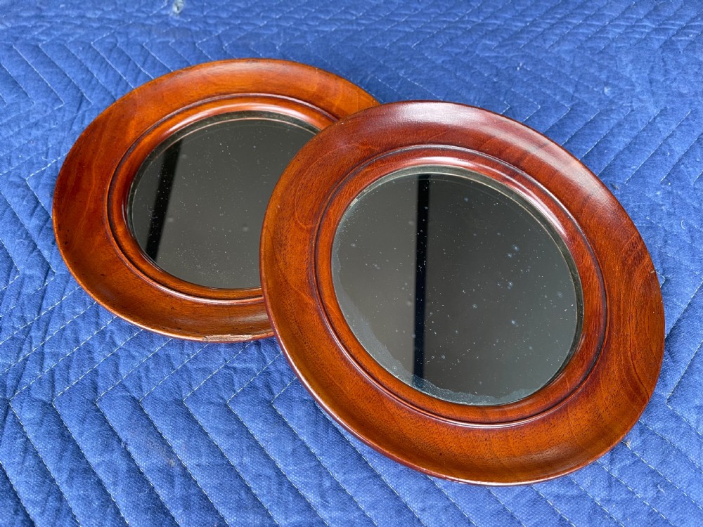 Pair of Victorian circular mirrors 