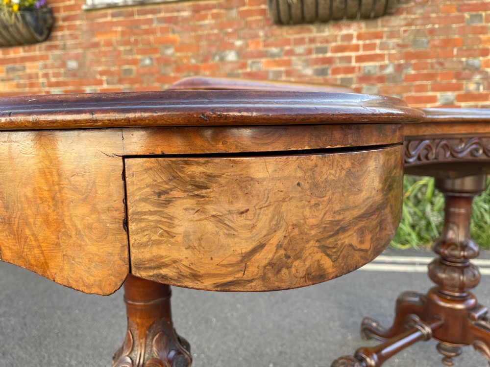 Victorian walnut kidney shaped desk  View IV
