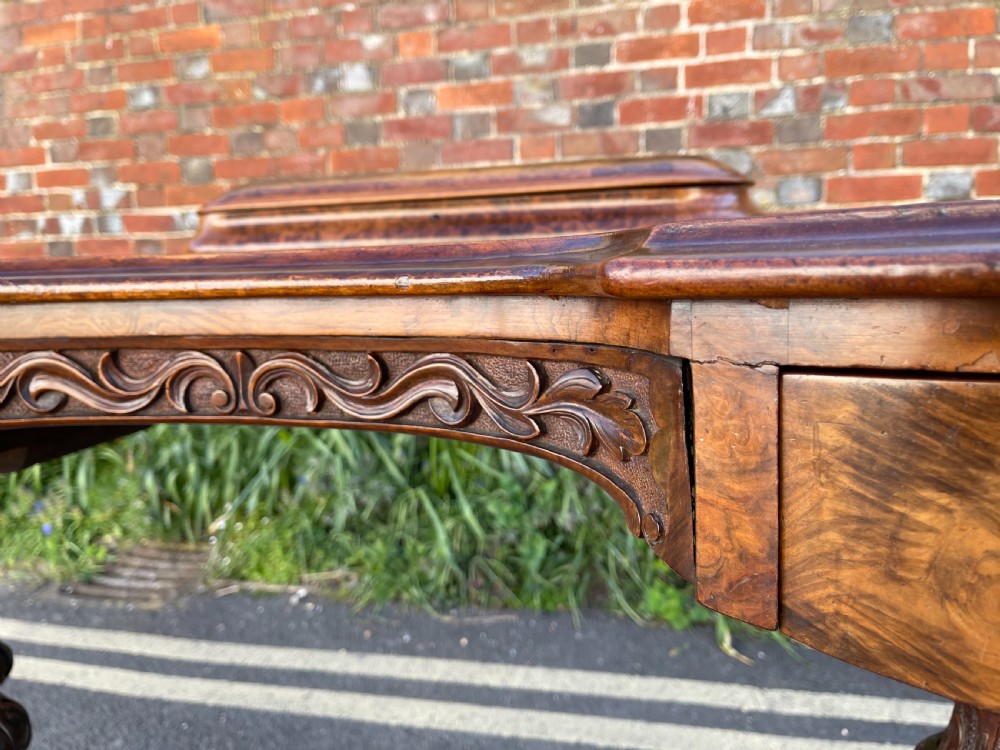 Victorian walnut kidney shaped desk  View VIII