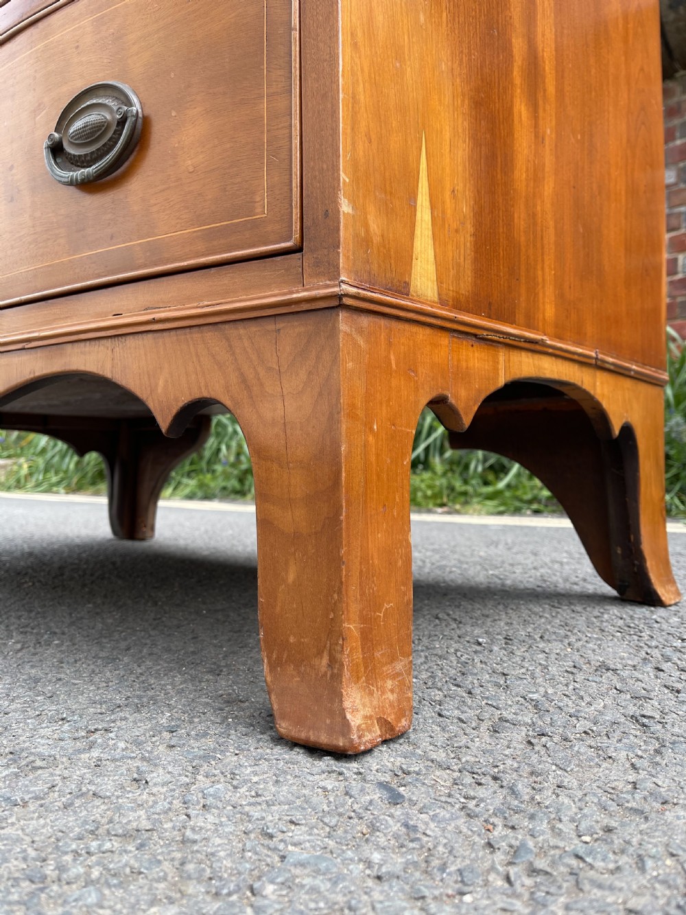 Nineteenth century bowfronted maple chest  View IV