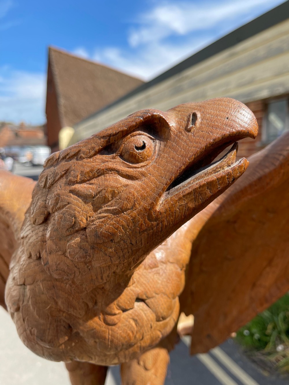 Carved oak eagle lectern  View III