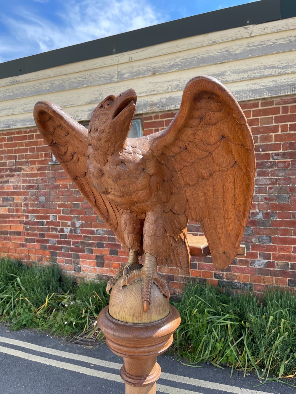 Carved oak eagle lectern  View IV