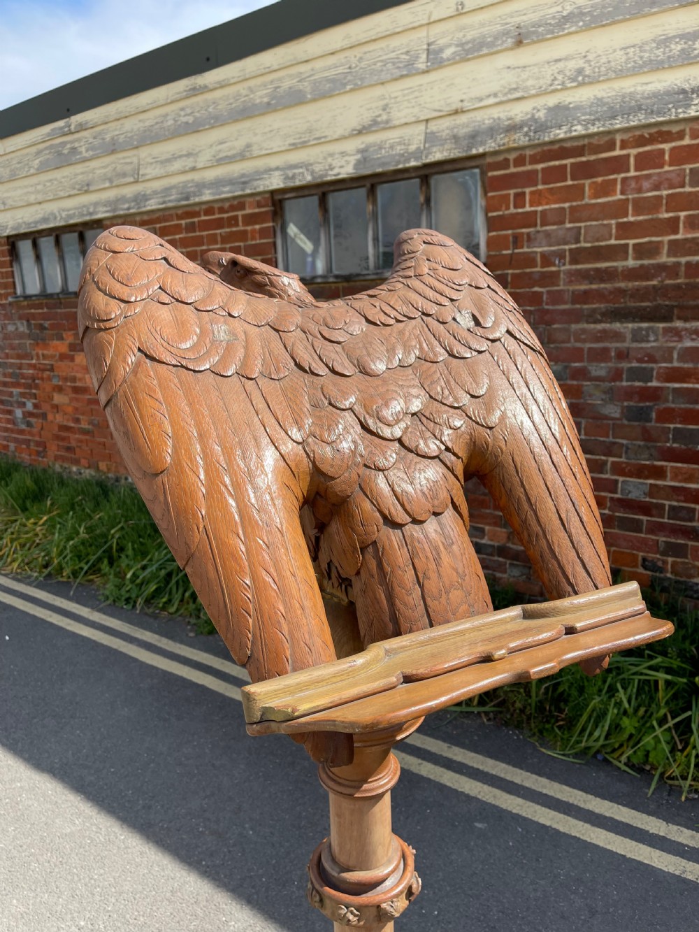 Carved oak eagle lectern  View IX