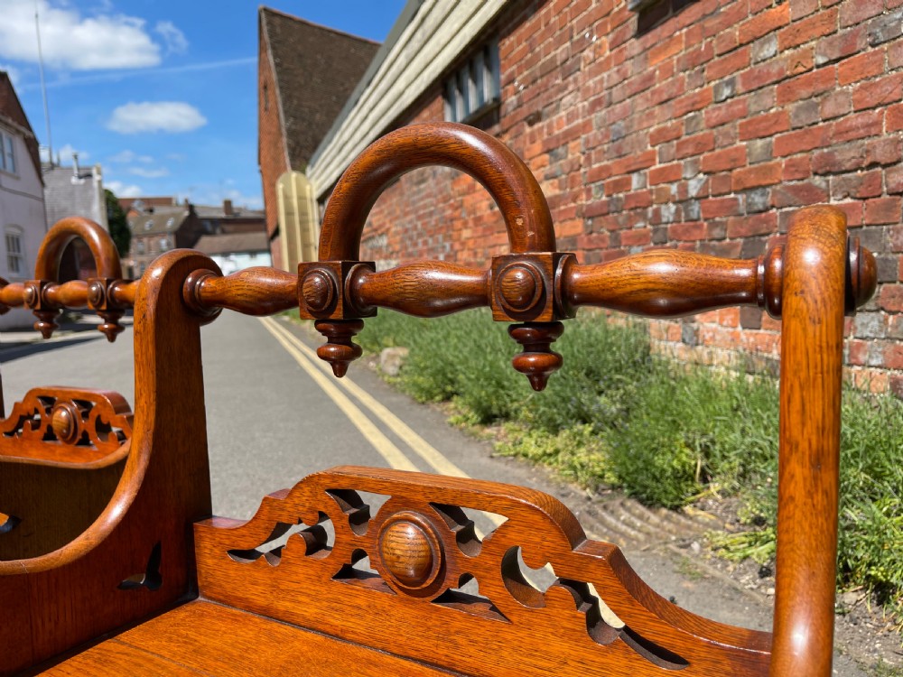 Pair of Oak hall chairs  View VIII