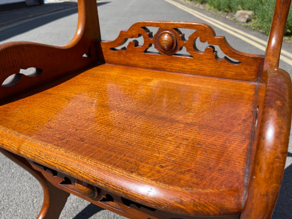 Pair of Oak hall chairs  View X