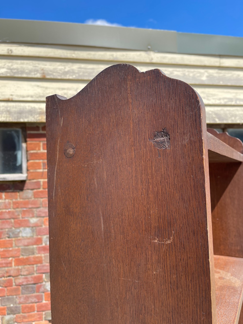 Tall oak bookcase  View III
