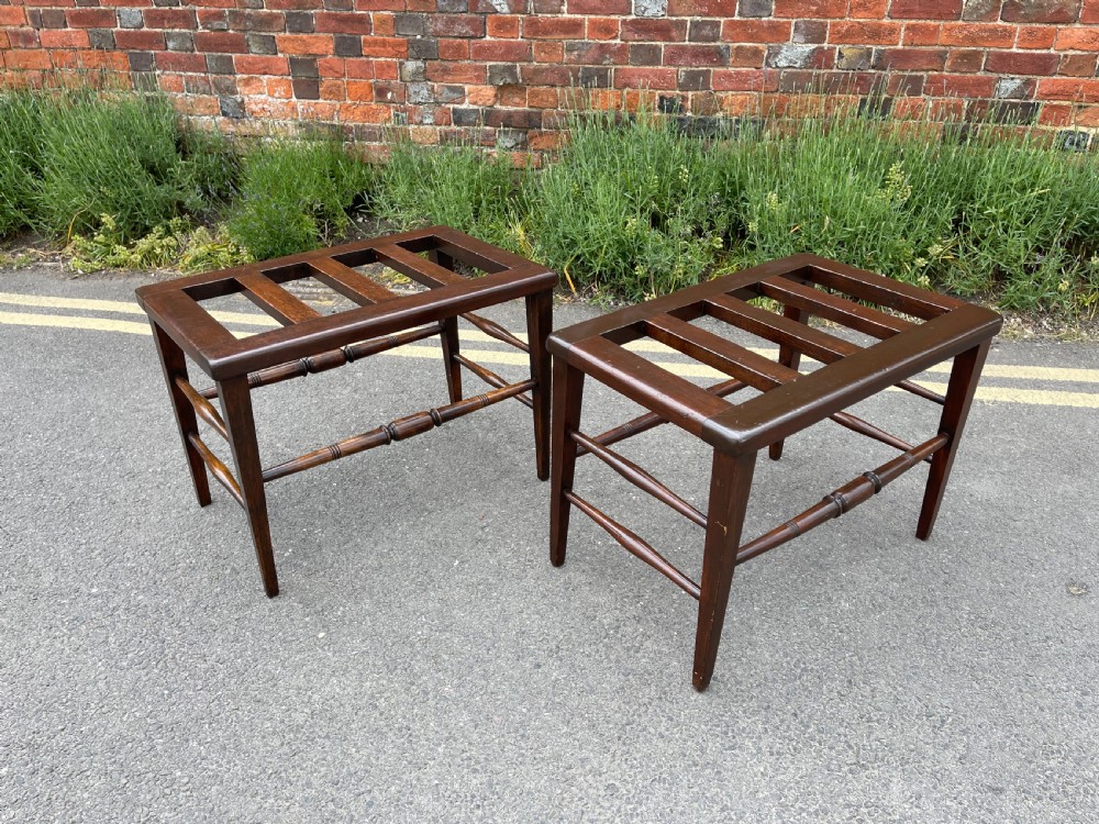 Pair of late Nineteenth century luggage stands 