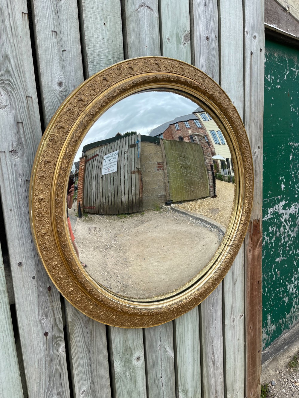 Large nineteenth century convex mirror 