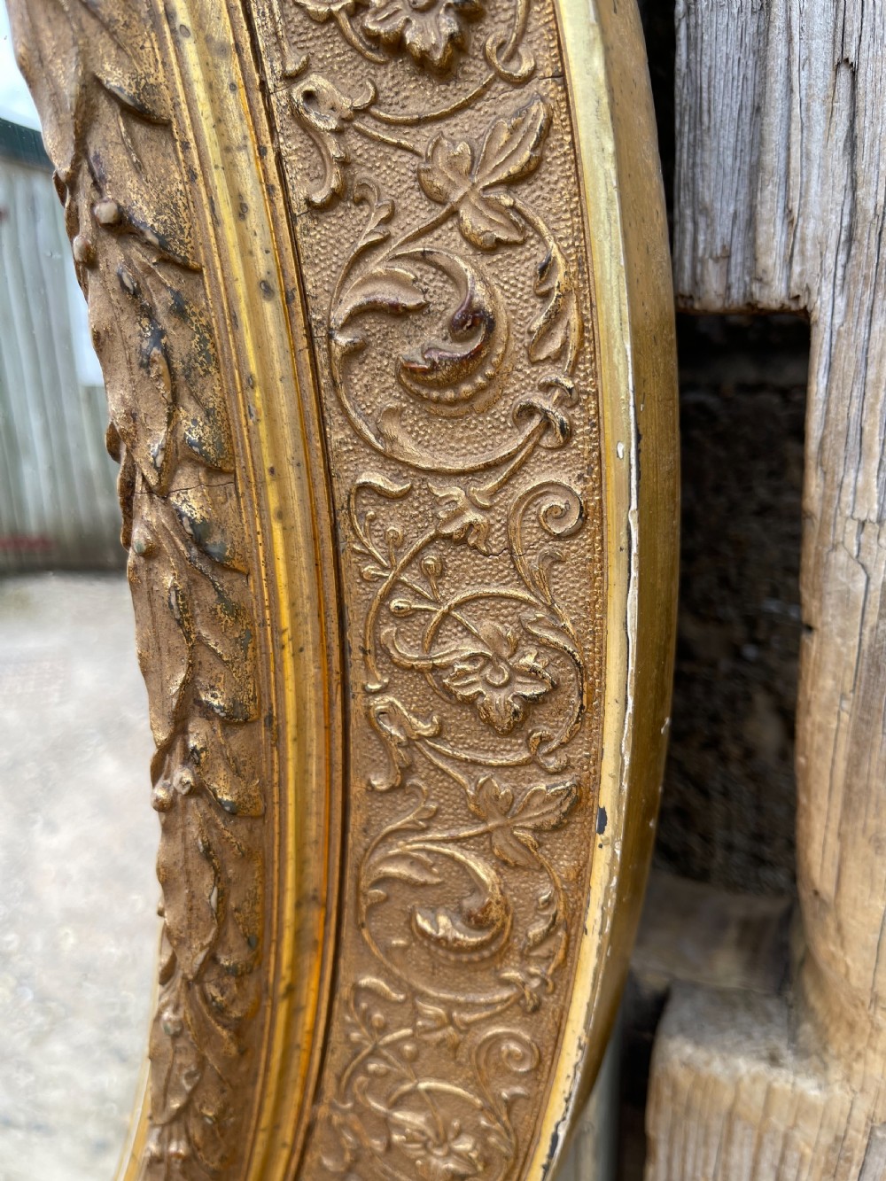 Large nineteenth century convex mirror  View IV