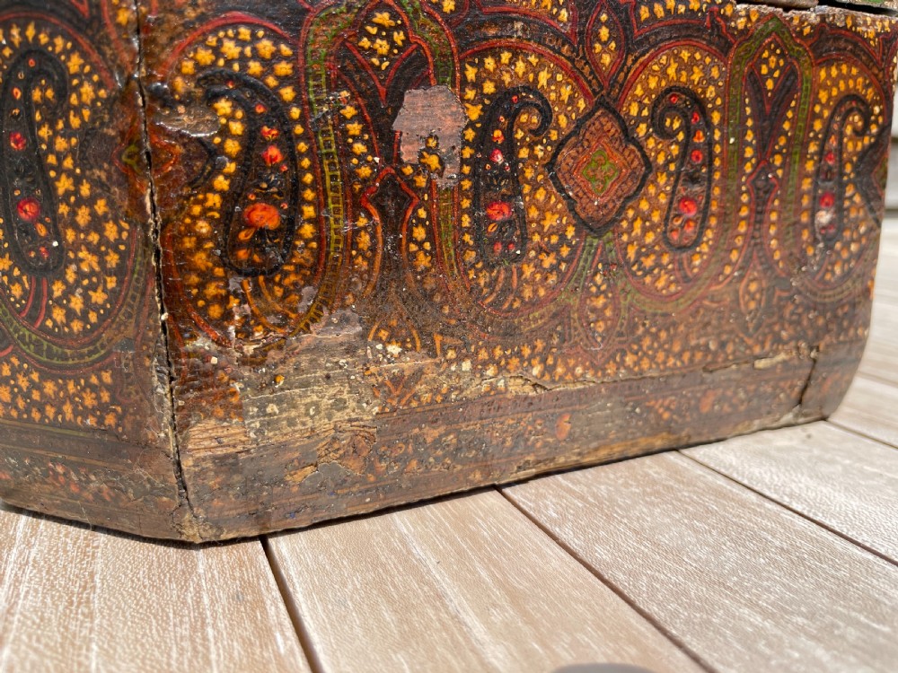 Kashmiri papier-mache tea caddy  View II