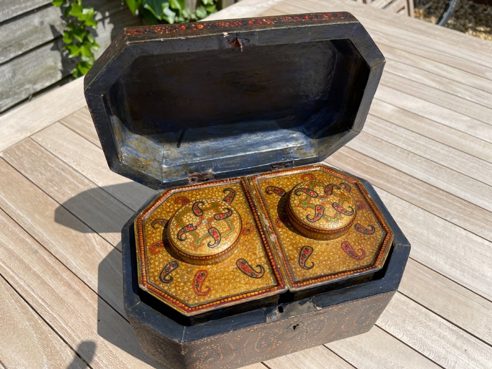 Kashmiri papier-mache tea caddy  View VIII