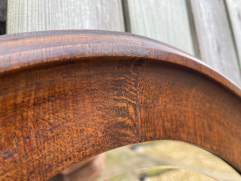 Edwardian oval oak mirror  View II