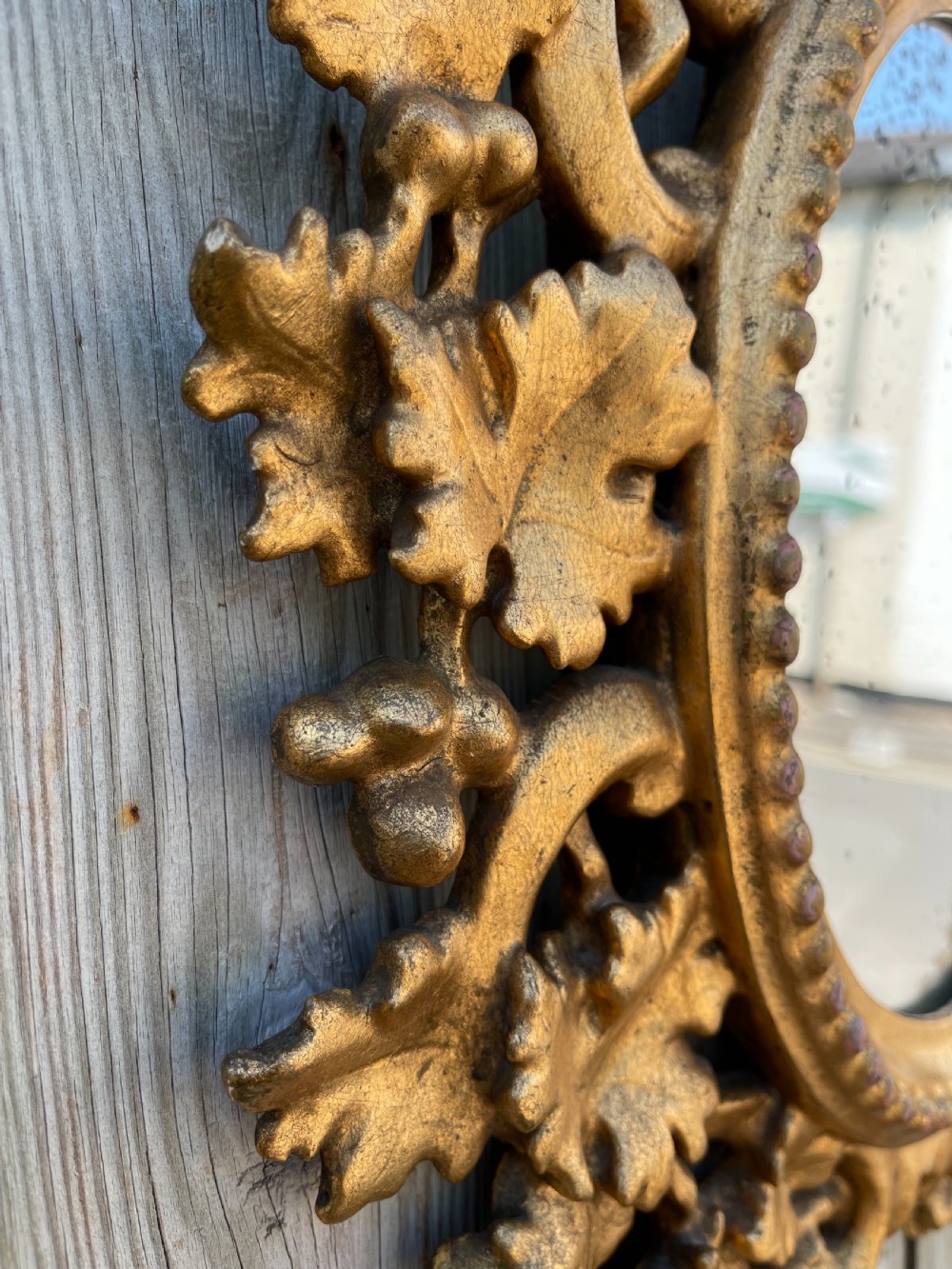Nineteenth century Florentine giltwood mirror  View II