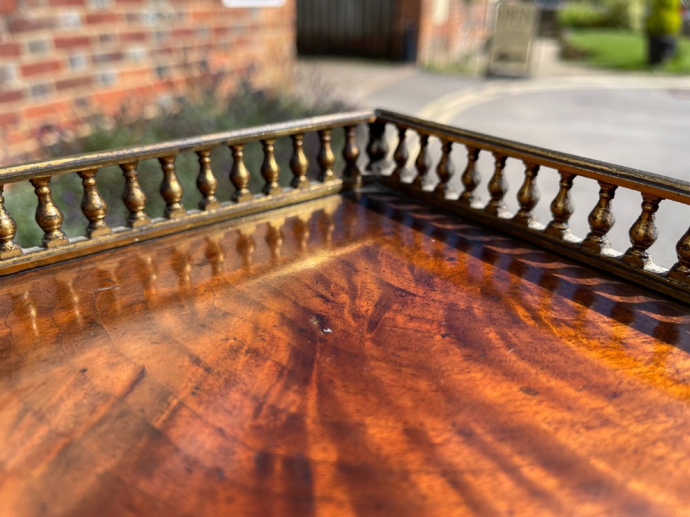 Victorian walnut purdonium featuring an upper shelf on turned spindles with a brass gallery above a carved drop-front compartment. View III
