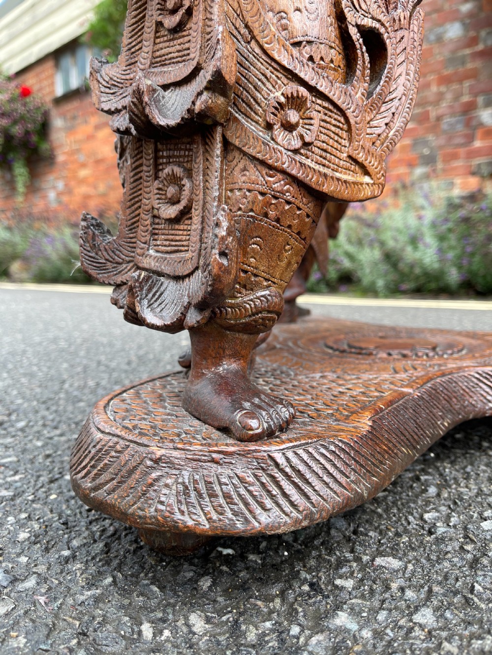 Burmese carved Teak table  View III