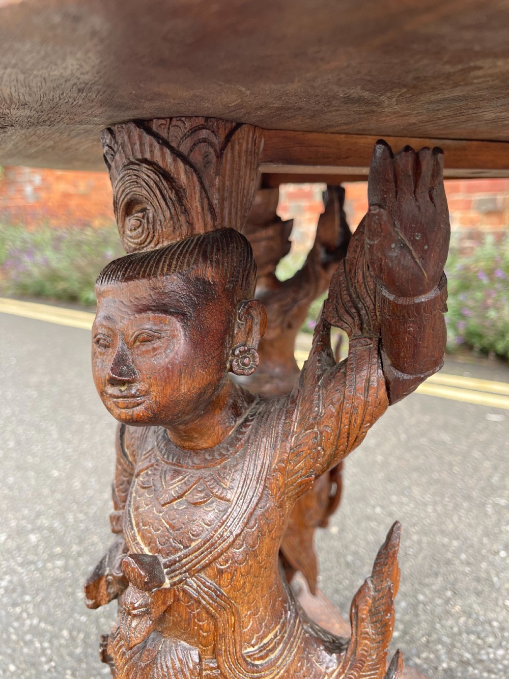 Burmese carved Teak table  View IV