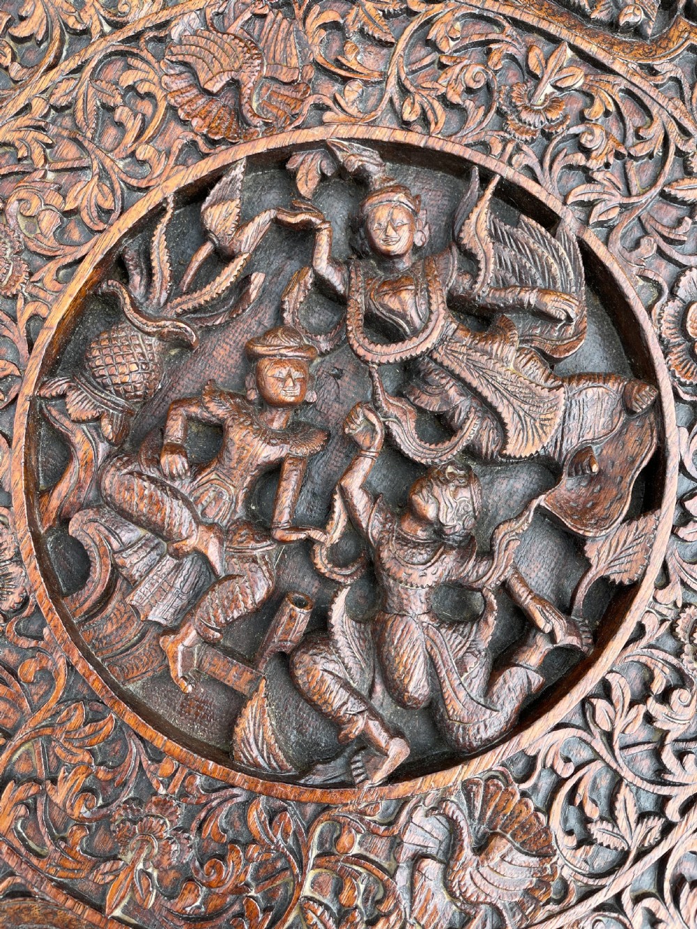 Burmese carved Teak table  View VII