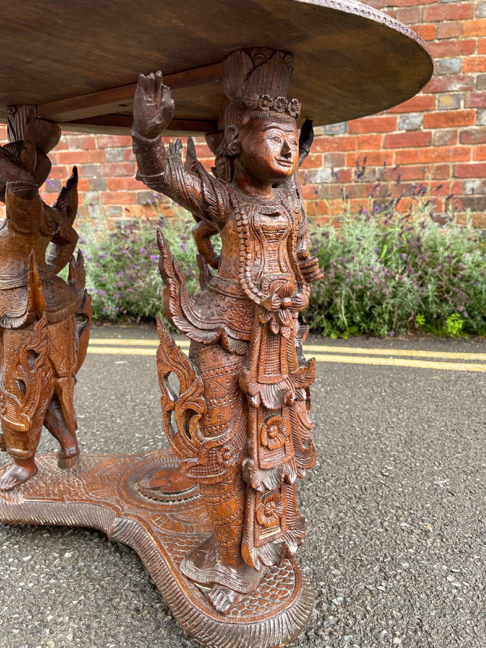 Burmese carved Teak table  View VIII